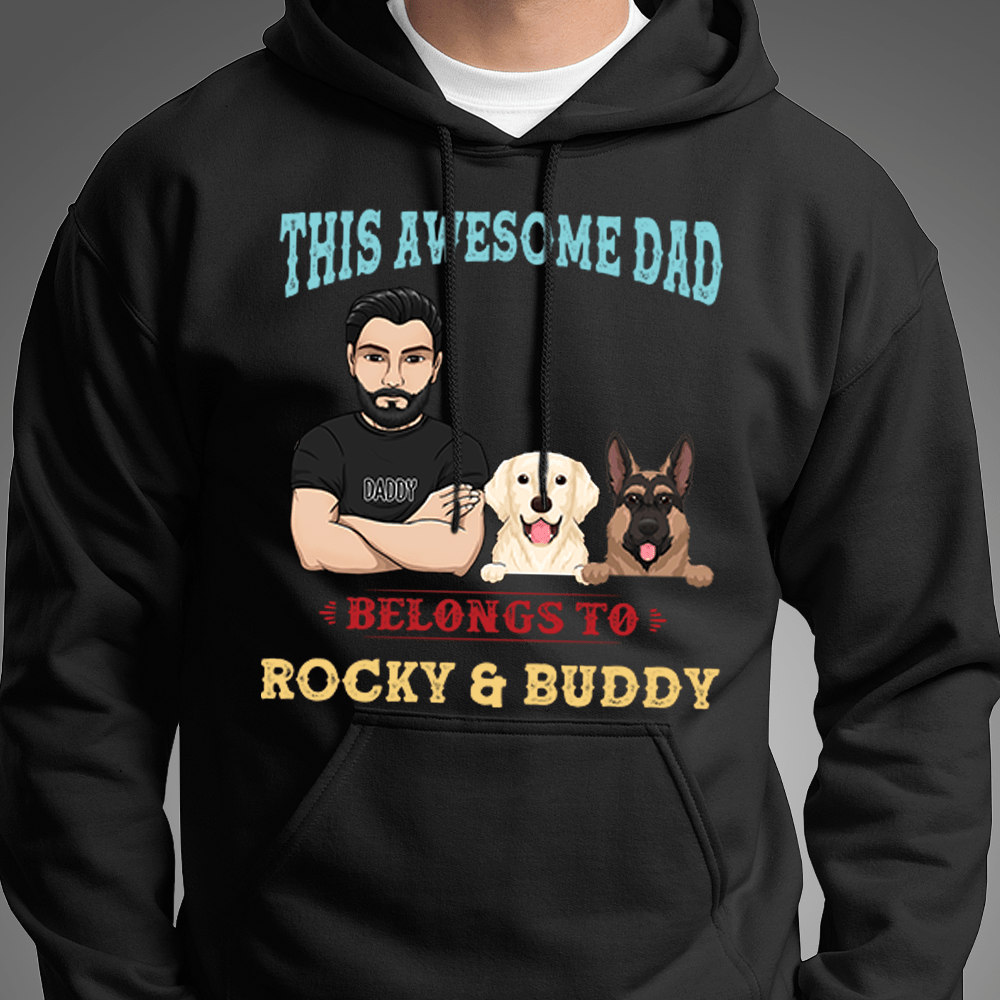 GeckoCustom This Awesome Dad Belongs To Dog Shirt