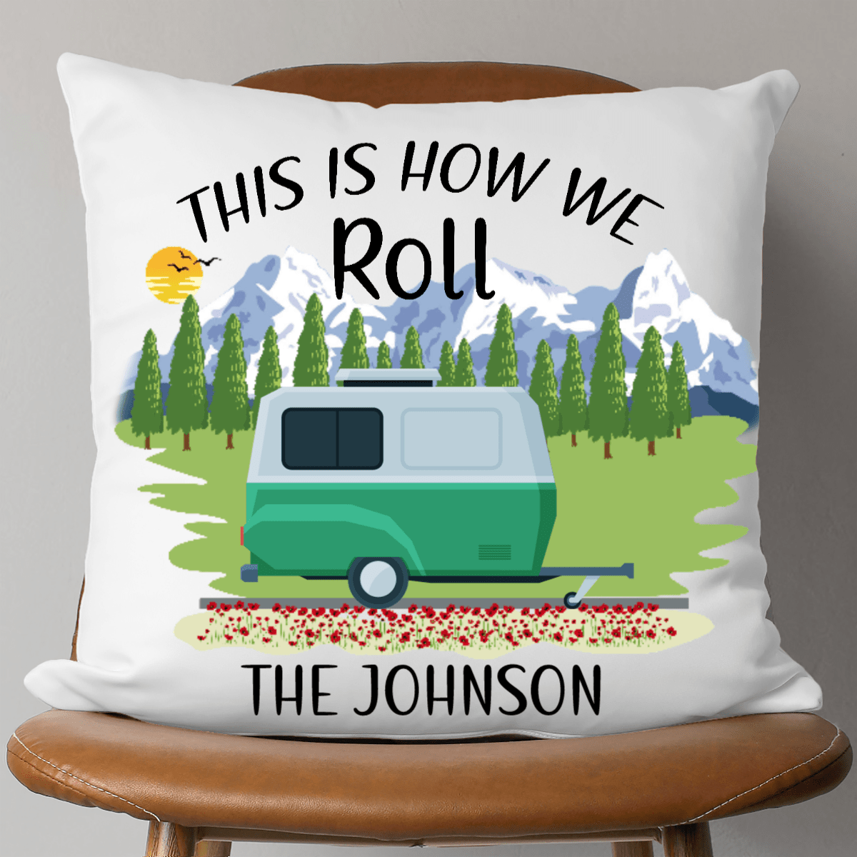 GeckoCustom This is How We Roll with Class C Motorhome, Custom Pillows,SG02