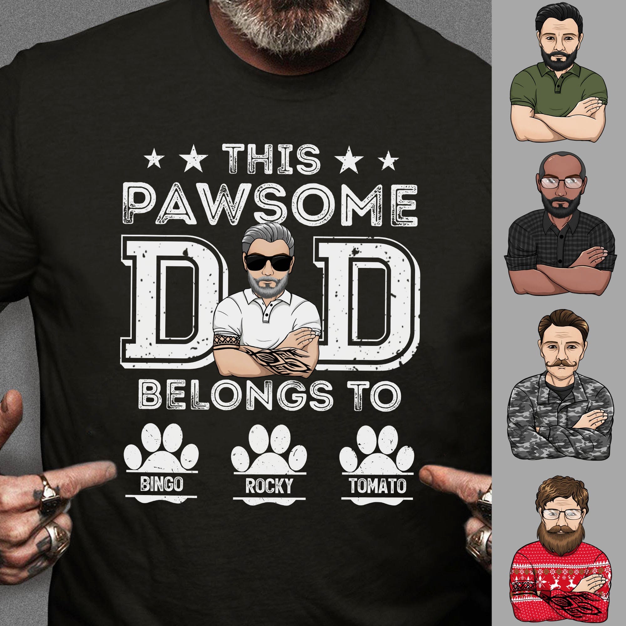 GeckoCustom This Pawsome Dad Belongs To Personalized Custom Dog Dad Shirt C305