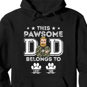 GeckoCustom This Pawsome Dad Belongs To Personalized Custom Dog Dad Shirt C305