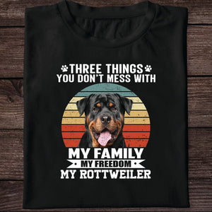 GeckoCustom Three Things You Don't Mess With Vintage Retro Photo Shirt, Personalized Custom Photo Dog  Shirt H458