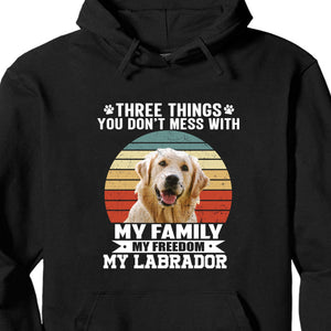 GeckoCustom Three Things You Don't Mess With Vintage Retro Photo Shirt, Personalized Custom Photo Dog  Shirt H458
