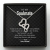 GeckoCustom To My Soulmate Custom Message Card Necklace Double Heart