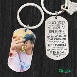 GeckoCustom To My Wife Couple Metal Keychain, LGBT Gifts HN590