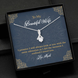 GeckoCustom To My Wife Girlfriend Personalized Message Card Necklace T125