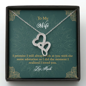 GeckoCustom To My Wife Girlfriend Personalized Message Card Necklace T125