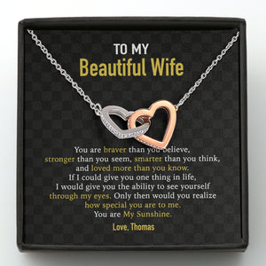 GeckoCustom To My Wife Girlfriend Personalized Message Card Necklace T91