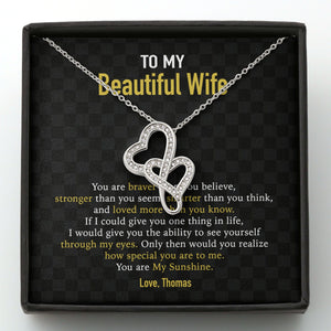 GeckoCustom To My Wife Girlfriend Personalized Message Card Necklace T91