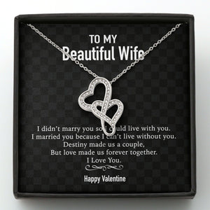 GeckoCustom To My Wife Girlfriend Personalized Message Card Necklace T94