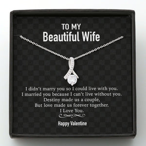 GeckoCustom To My Wife Girlfriend Personalized Message Card Necklace T94