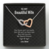 GeckoCustom To My Wife Girlfriend Personalized Message Card Necklace T96 Interlocking Hearts