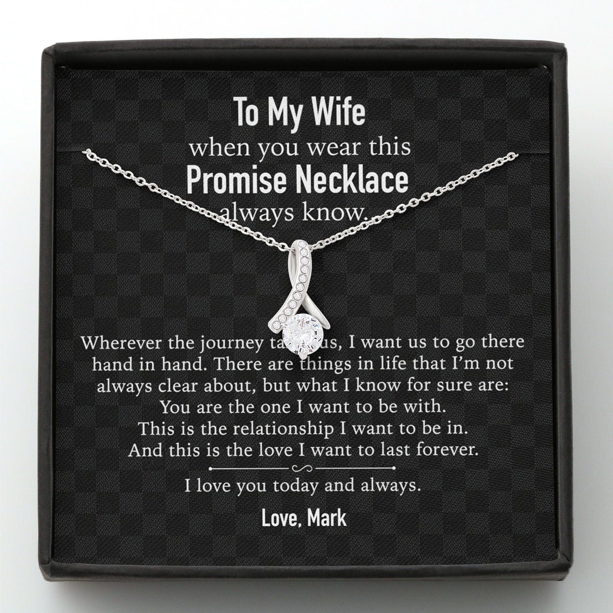 GeckoCustom To My Wife Girlfriend Personalized Message Card Necklace T98 Alluring Beauty