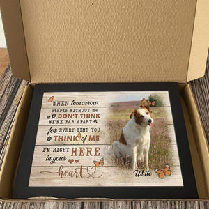 GeckoCustom Tomorrow Without Me I'm Right Here In Your Heart Dog Picture Frame, Dog Loss Gift, Memorial Gift, HN590 10" x 8"