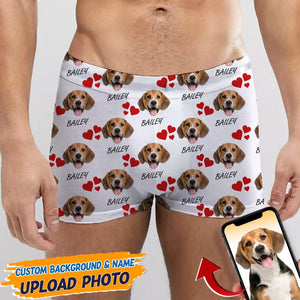 GeckoCustom Underwear Personalized Upload Photo Dog Cat For Men's Boxer Briefs Classic  N369 HN590