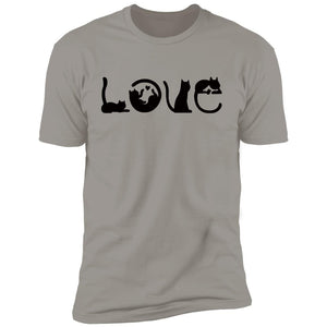 GeckoCustom Unisex Sweatshirt Hoodie, Cat Lover Gift, Love Cat Premium Short Sleeve T-Shirt / Light Grey / X-Small