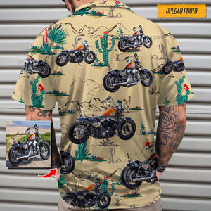 GeckoCustom Upload Bike Photo Hawaiian Shirt, N304 HN590