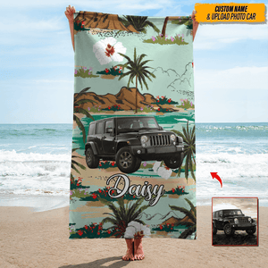 GeckoCustom Upload Car Photo Beach Towel N304 HN590