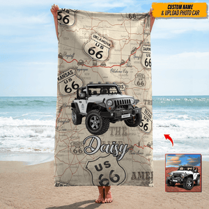 GeckoCustom Upload Car Photo Beach Towel N304 HN590