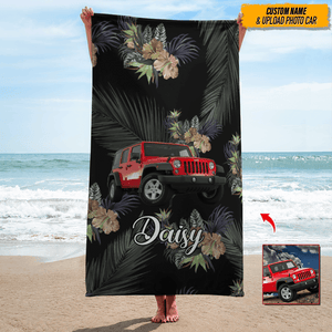 GeckoCustom Upload Car Photo Beach Towel N304 HN590