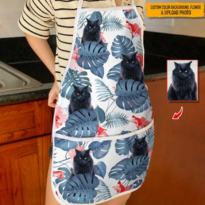 GeckoCustom Upload Cat Photo Hawaii Cotton Apron, N304 HN590