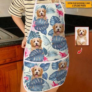 GeckoCustom Upload Dog Photo Hawaii Cotton Apron. N304 HN590