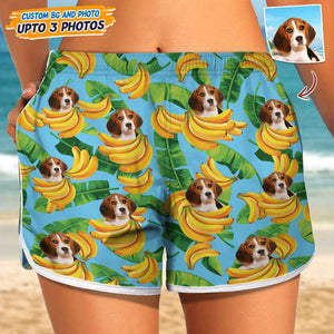 GeckoCustom Upload Dog Photo With Pattern Women's Beach Short T368 HN590