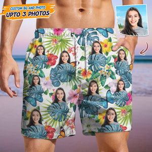 GeckoCustom Upload Human Face Photo With Pattern Men's Beach Short T368 HN590