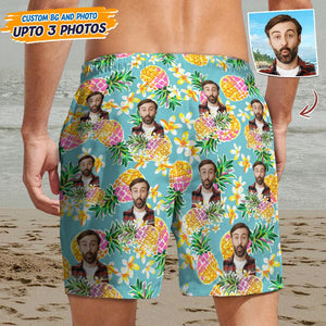 GeckoCustom Upload Human Face Photo With Pattern Men's Beach Short T368 HN590