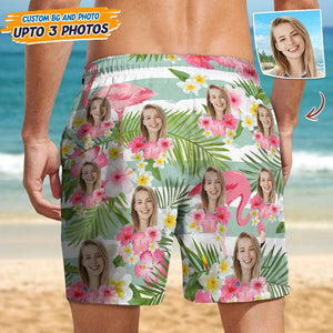 GeckoCustom Upload Human Face Photo With Pattern Men's Beach Short T368 HN590