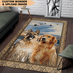 GeckoCustom Upload Image/Remove Background Pet Photo Rectangular Area Rug, Indoor Rug HN590