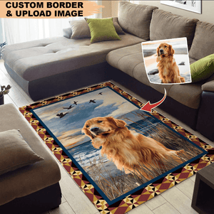 GeckoCustom Upload Image/Remove Background Pet Photo Rectangular Area Rug, Indoor Rug HN590