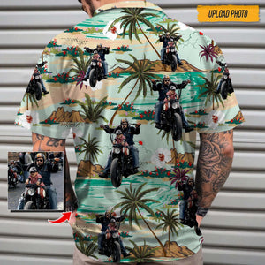 GeckoCustom Upload Photo Biker Hawaiian Shirt, T368 HN590