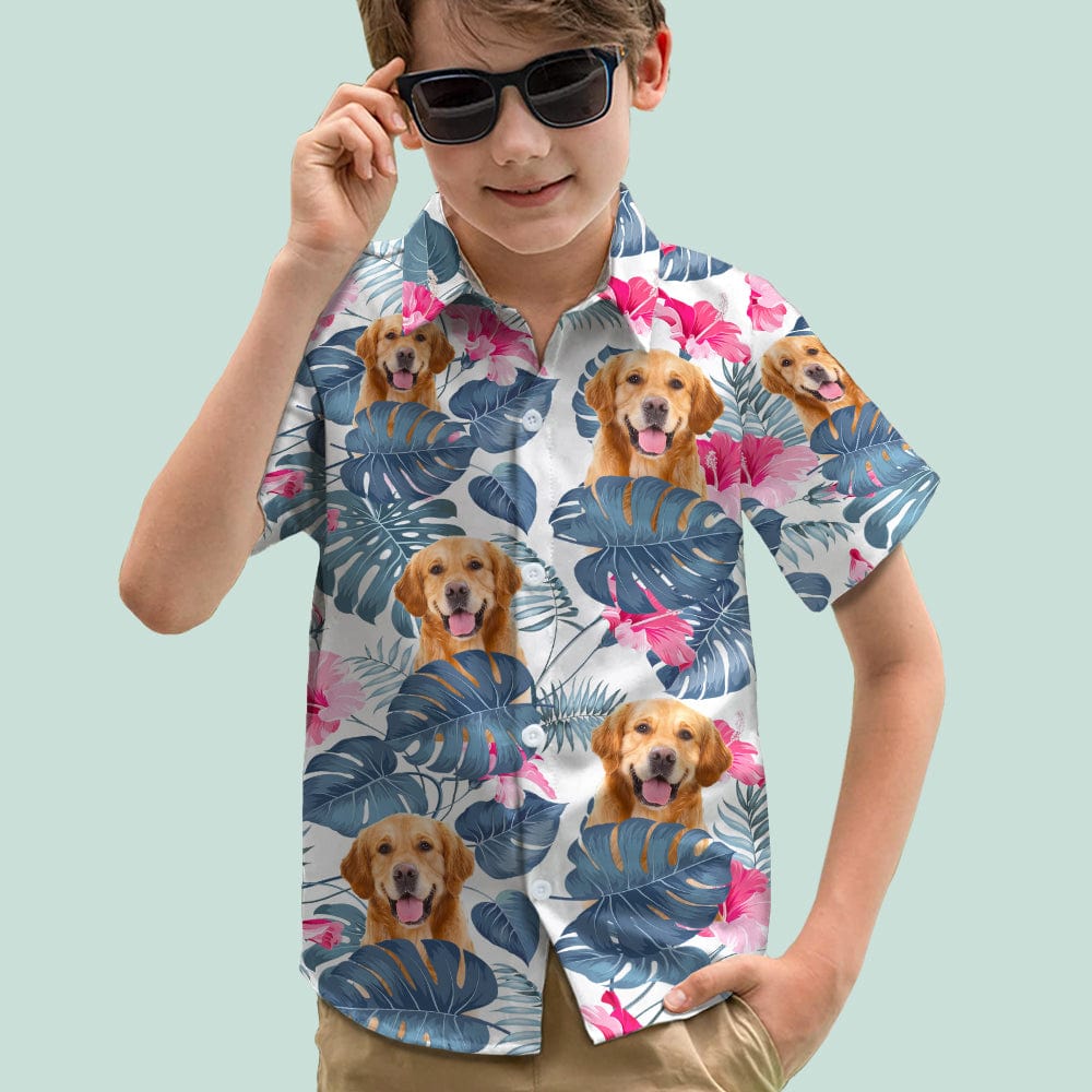 GeckoCustom Upload Photo Dog Son's Hawaiian Shirt K228 HN590