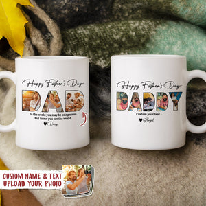 GeckoCustom Upload Photo Happy Father's Day Family Mug, HN590