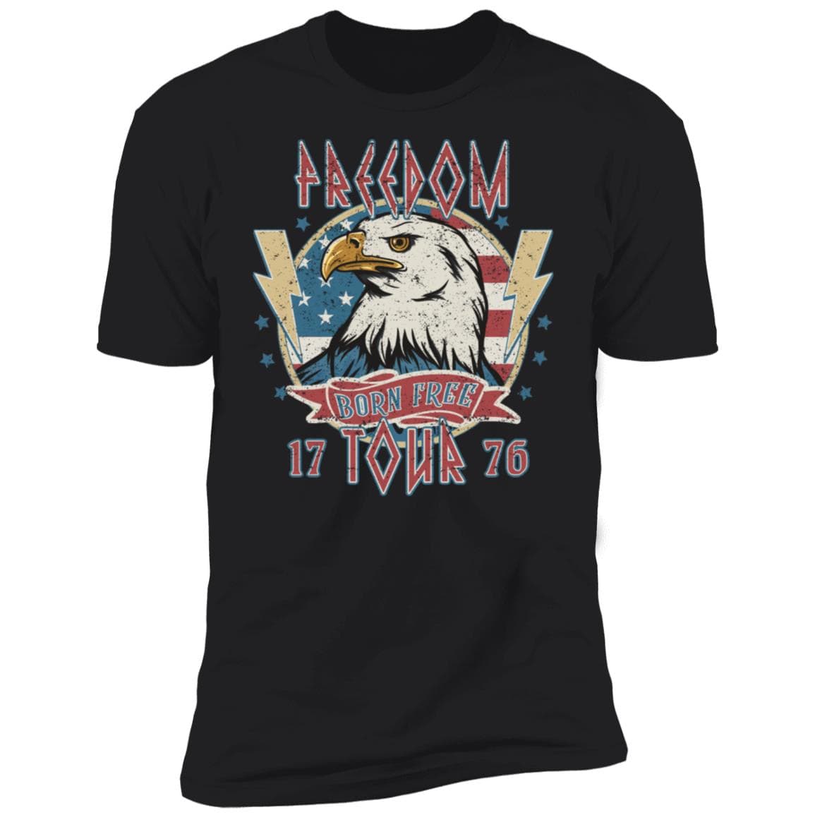 GeckoCustom Vintage 4th of July American Flag Freedom Shirt Premium Tee / Black / X-Small