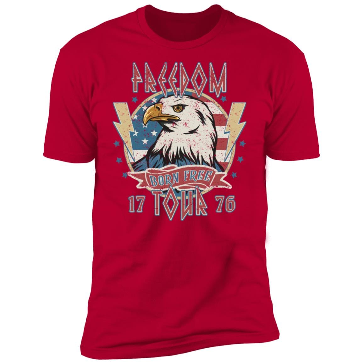 GeckoCustom Vintage 4th of July American Flag Freedom Shirt Premium Tee / Red / X-Small