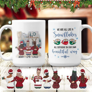 GeckoCustom We Are Like A Snowflake Christmas Bestie Mug, Best Friend Gift HN590 11 oz / Gloss Ceramic / White