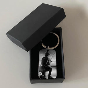 GeckoCustom We Hooked The Best Daddy Fishing Metal Keychain, Custom Photo Keyring, Fisherman Keychain HN590 With Gift Box / 1.77" x 1.06"