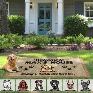 GeckoCustom Welcome Dog's House Dog Patio Rug, Patio Mat HN590