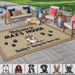 GeckoCustom Welcome Dog's House Dog Patio Rug, Patio Mat HN590 5.5'x8.25' (66x99 inch)