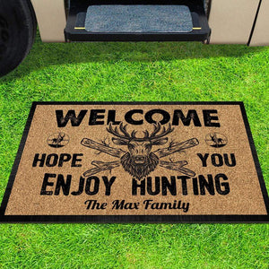 GeckoCustom Welcome Hope You Enjoy Hunting Doormat, Welcome Mats, Gift For Hunting Lovers HN590