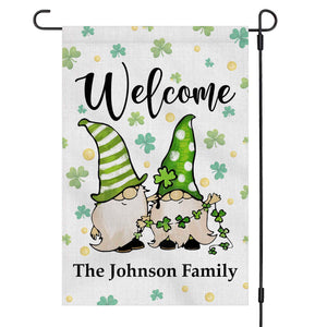 GeckoCustom Welcome St Patricks Day Custom Garden Flag H100 12"x18"