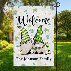 GeckoCustom Welcome St Patricks Day Custom Garden Flag H100 12"x18"