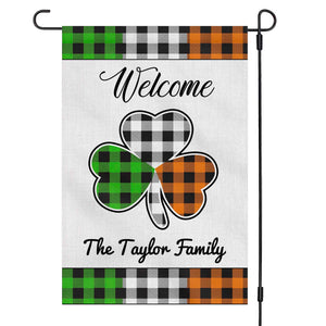 GeckoCustom Welcome St. Patricks Day Custom Garden Flag H172 12"x18"