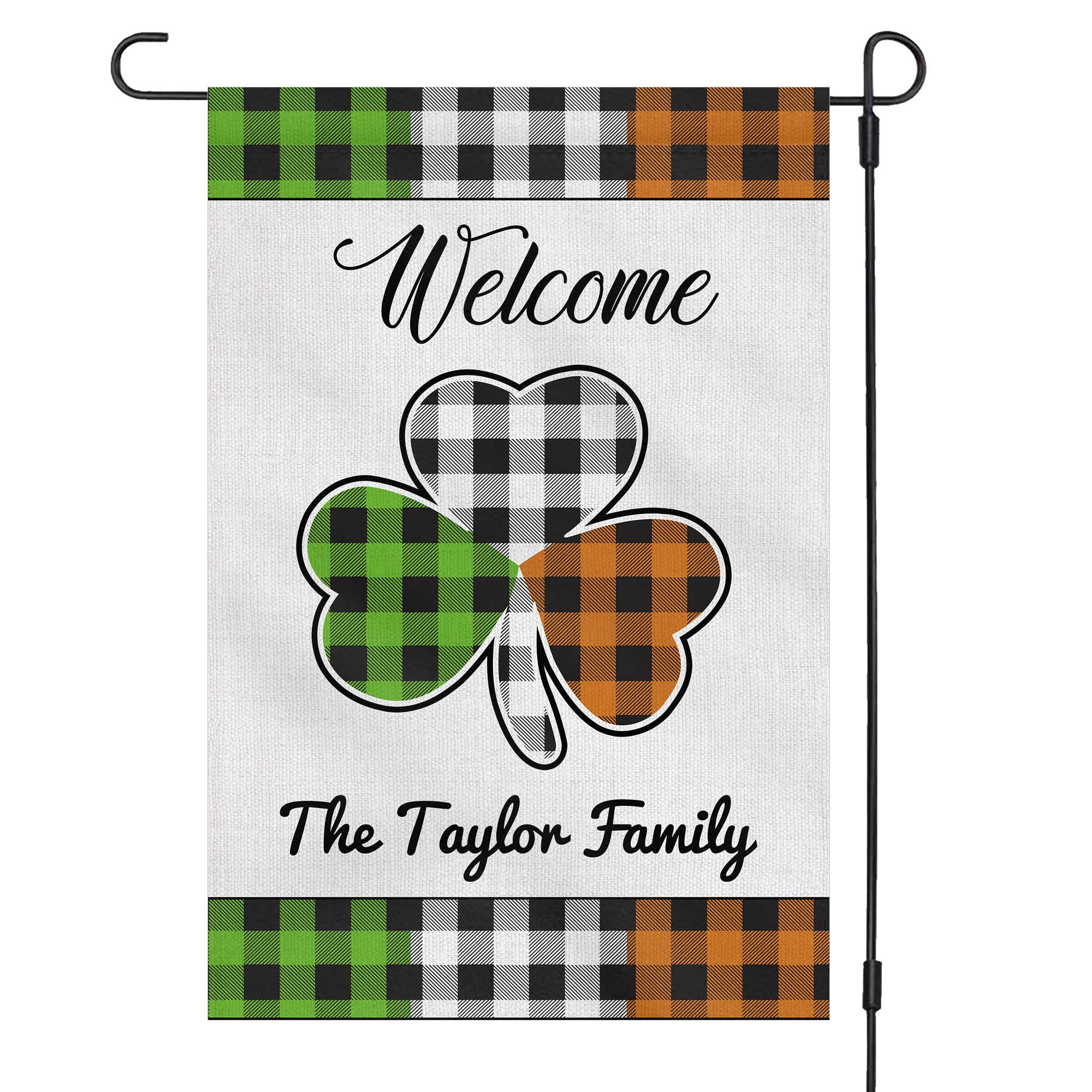 GeckoCustom Welcome St. Patricks Day Custom Garden Flag H172 12"x18"