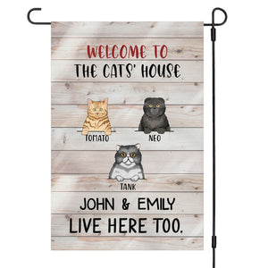 GeckoCustom Welcome To The Cat's House Cat Garden Flag 12"x18"