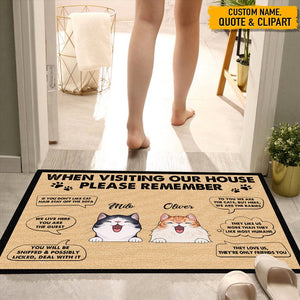 GeckoCustom When Visiting My House Cat Doormat HN590