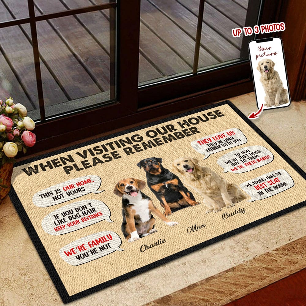 GeckoCustom When Visiting My House Please Remember Dog Doormat K228 HN590