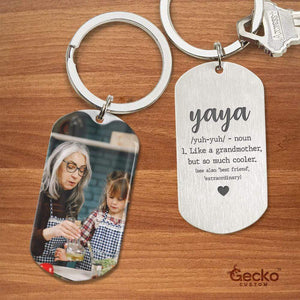 GeckoCustom Yaya Grandma Family Metal Keychain HN590