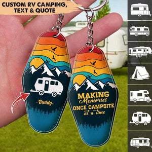 GeckoCustom YHN Happy Campers Camping Keychain, Camping Gift, Custom Rv Camping HN590